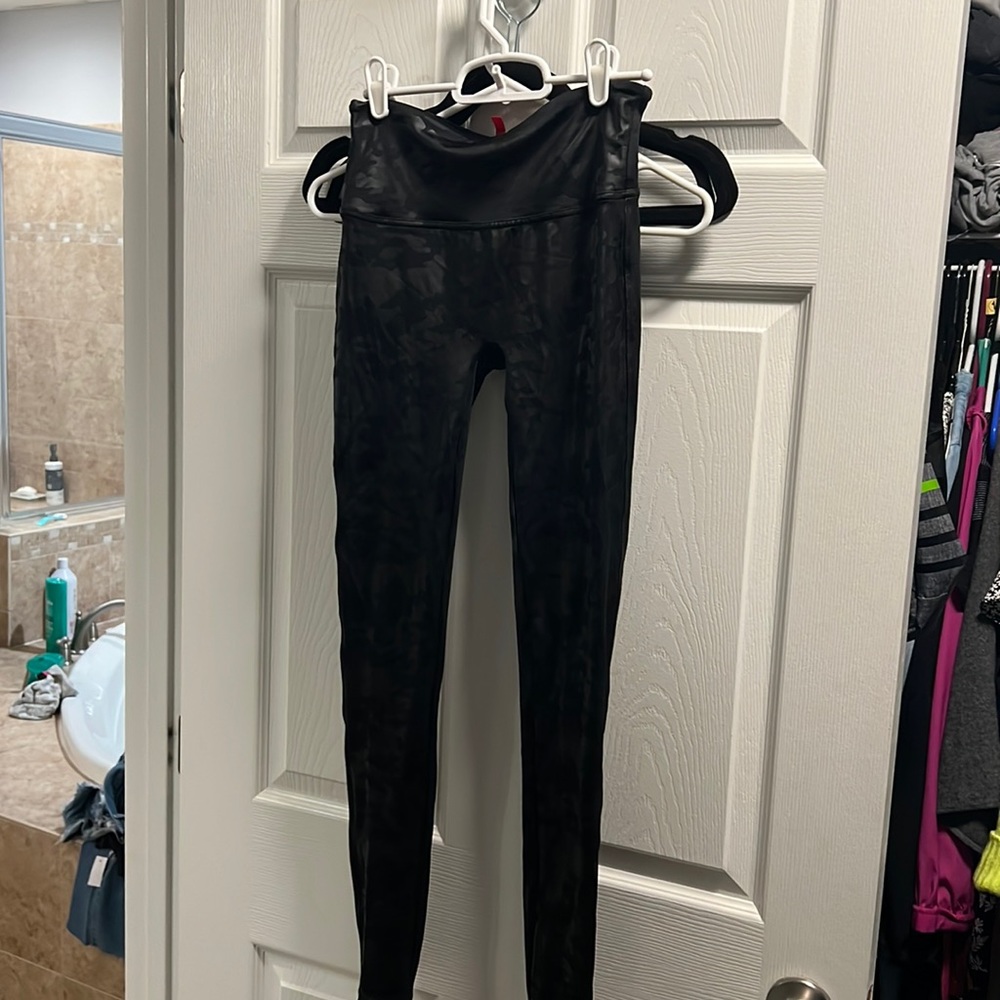 Spanx leather camo leggings